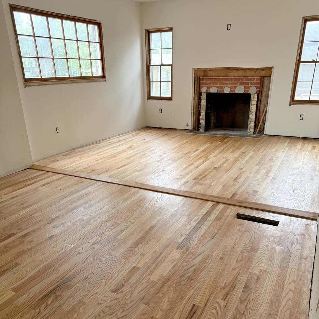 Refinished Red Oak hardwood flooring in Fort Worth, Texas by the experts at Flooring Direct
