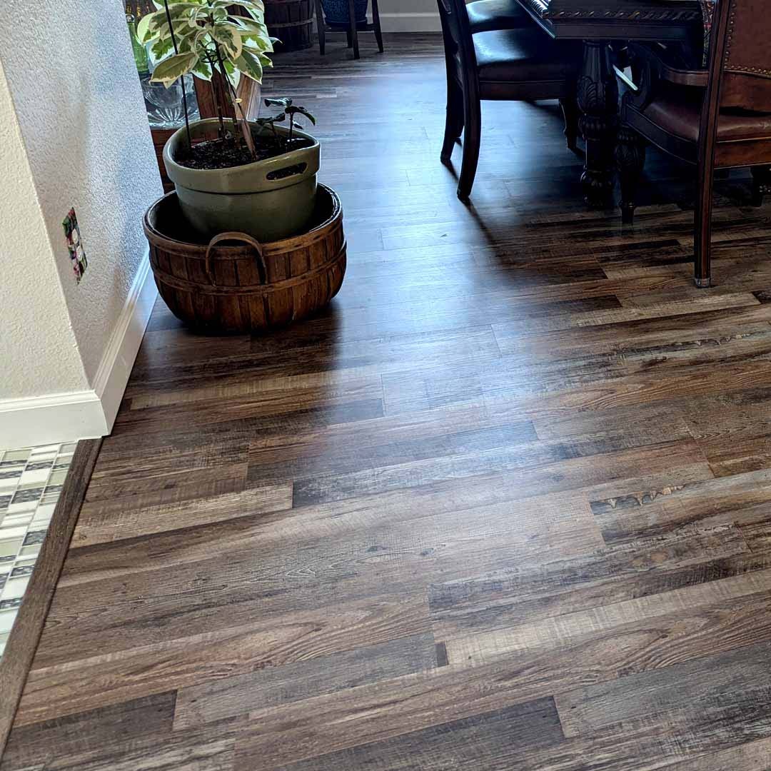 Rigid-core SPC and WPC construction help luxury vinyl plank flooring resist dents, moisture, and daily wear.