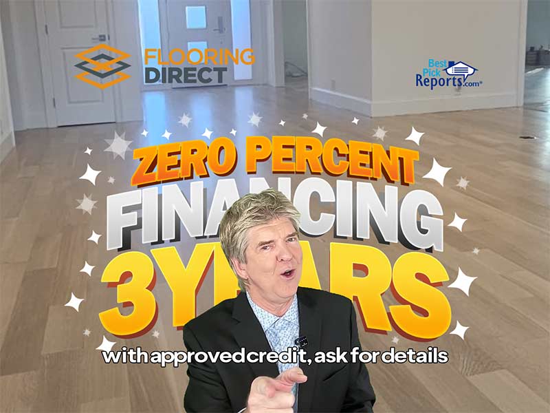 Flooring Direct financing offer zero percent interest three years.