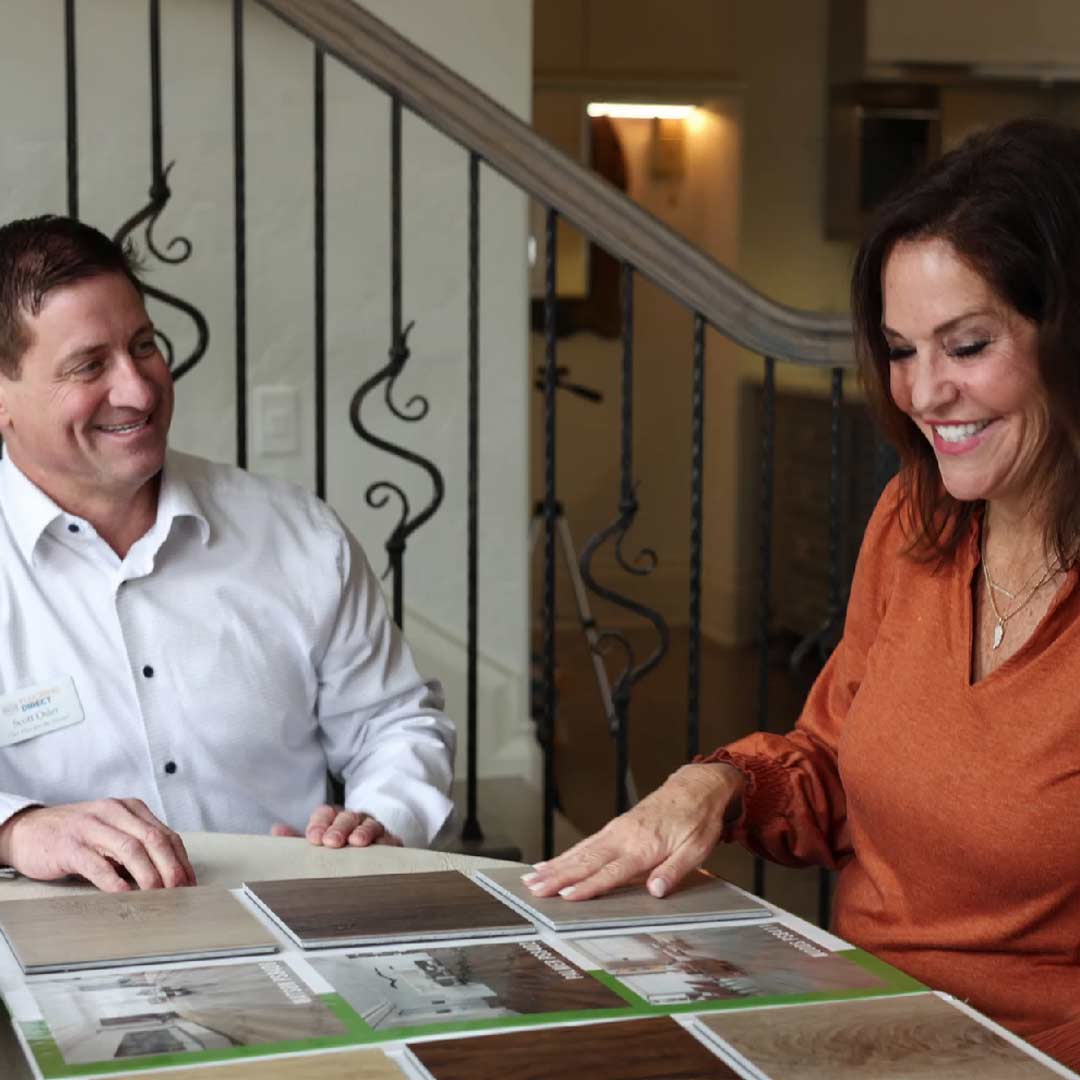 Flooring Direct Flooring Expert Scott with Real Hardwood Flooring Customer